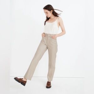 Madewell Perfect Vintage Straight Jean Faux Leather Edition Size 27 Color Pumice